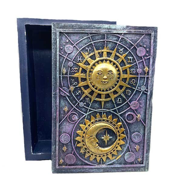 (image for) 3 3/4"x 5 1/2" Sun & Moon tarot box