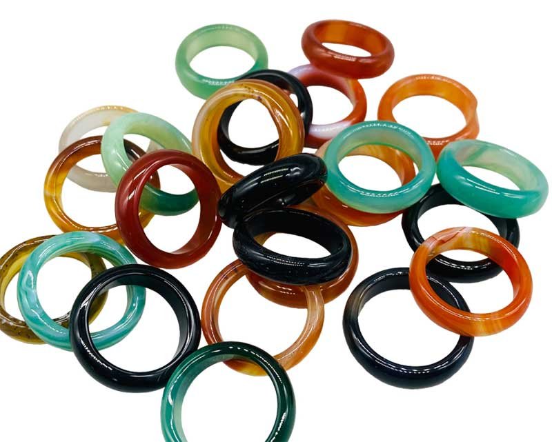 (image for) (set of 25) Agate, Banded rings