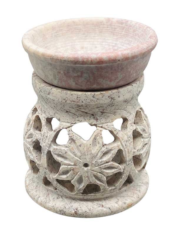 (image for) 3 1/4" Flower soapstone oil diffuser